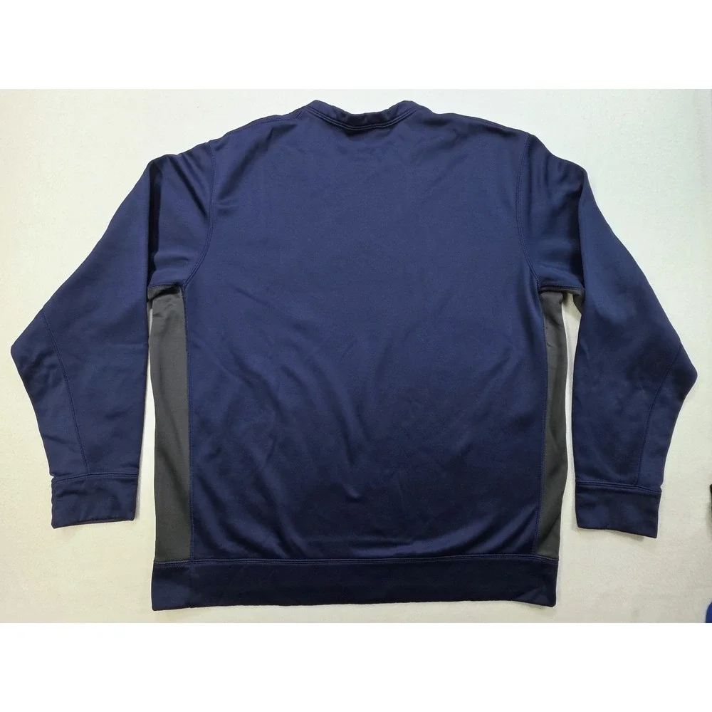 Nike Therma-FIT‎ Pullover Shirt Mens XL Long Sleeve Crew Blue Gray Fleece Lined